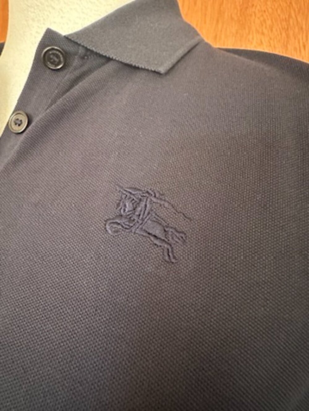 NWT! RARE! BURBERRY Women's Collar Cotton Polo Shirt In Navy Size S 38666691 - Picture 8 of 11